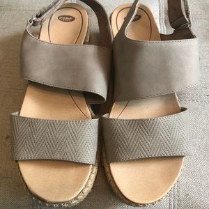 Dr Scholls Tan Espadrille Wedge Sandals